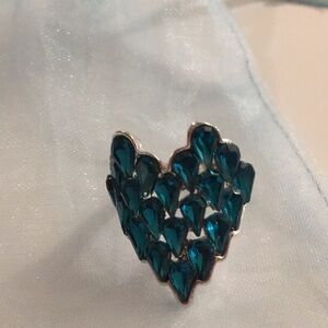 Heart shape Turquoise Color Stones Ring size 7 (W)